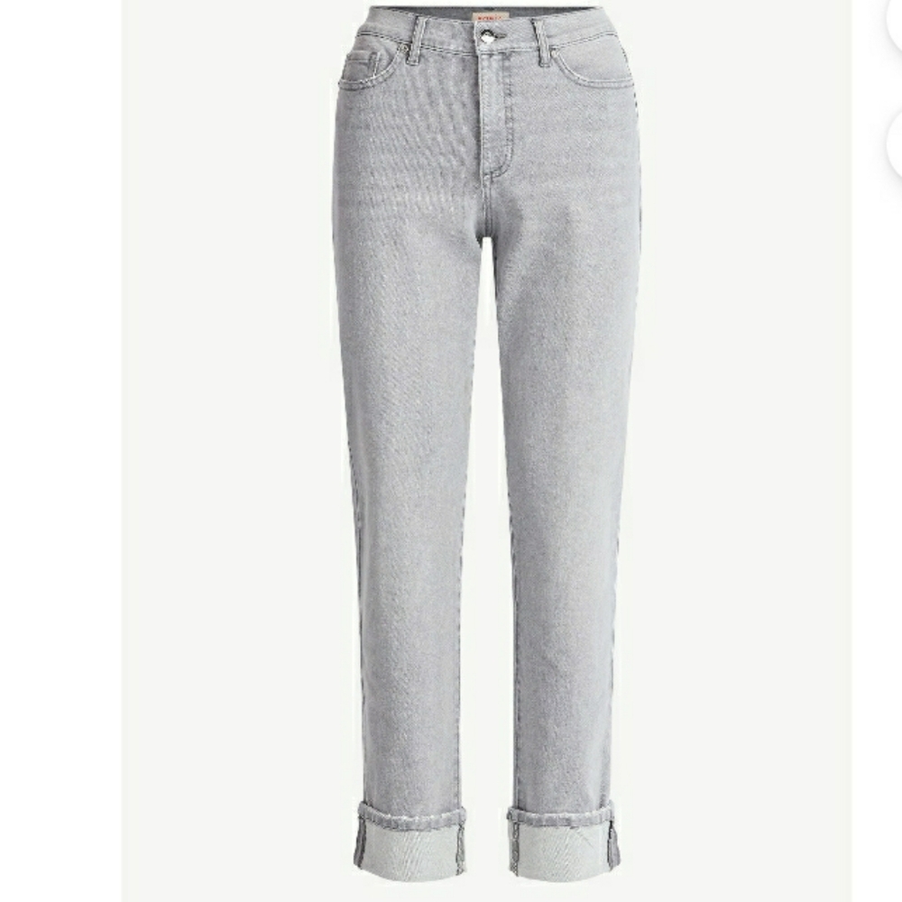 Cropped Jeans Gray Ankle Beatrix Boyfriend By Sofia Vergara 20 1x 2x π€ NWT - Picture 4 of 11